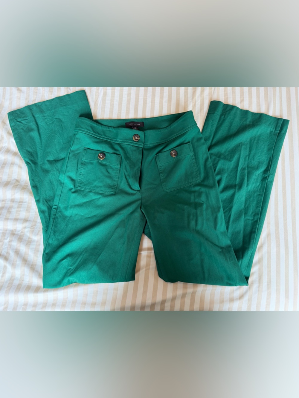 Ann Taylor Green Pocket Detail Pants